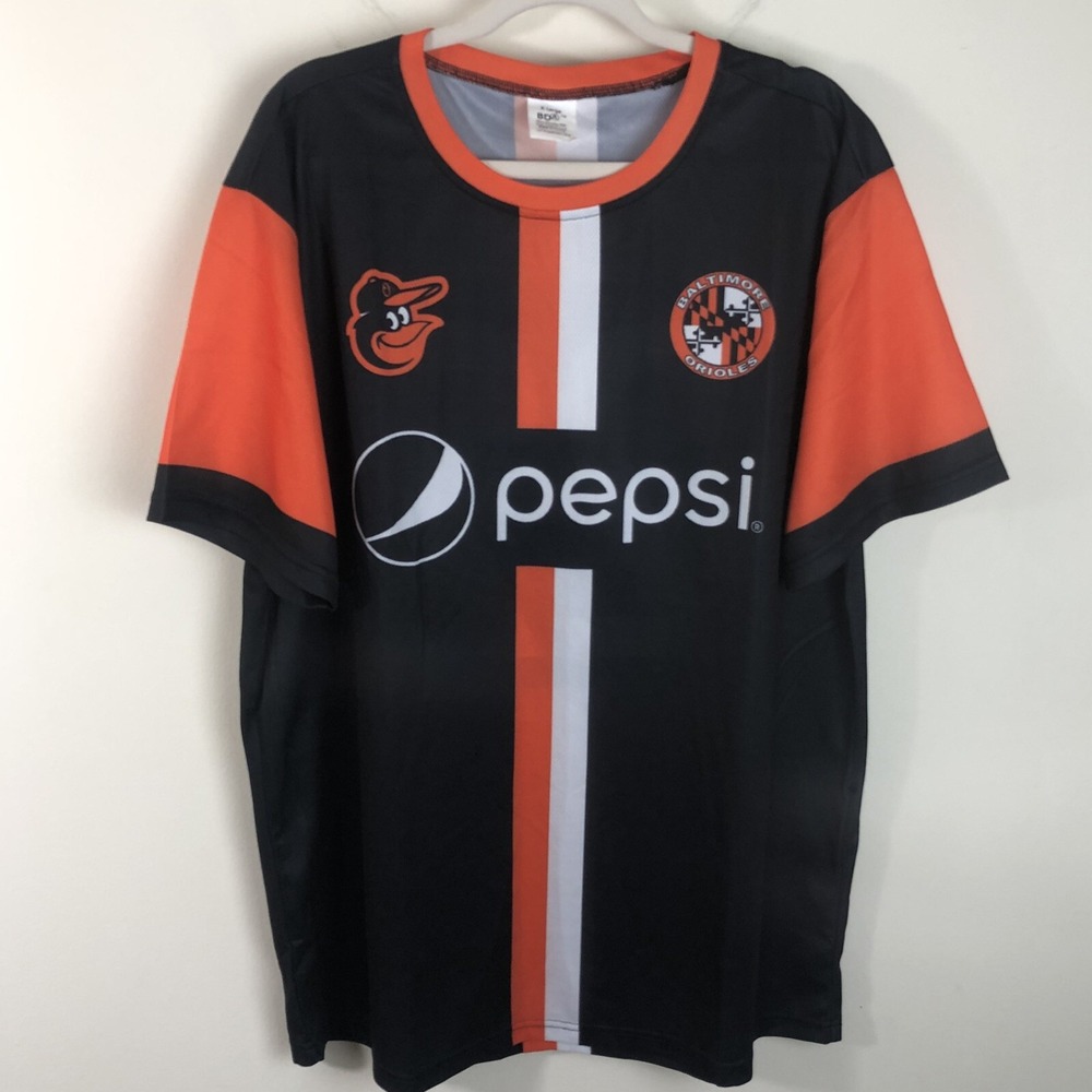 Baltimore Orioles Birdland FC 2022 Soccer Jersey SGA Men's Black Orange Sz XL
